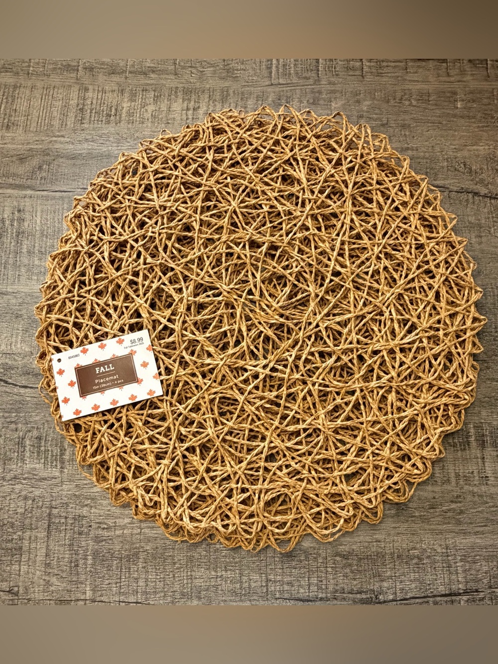 2 sets of 4 Round Natural Woven Placemats